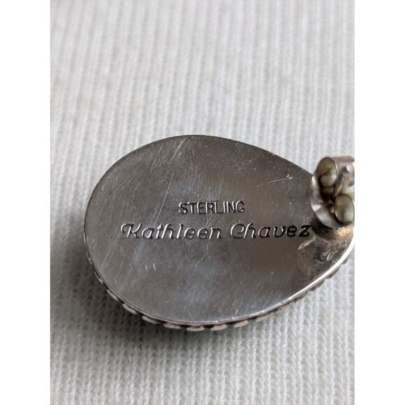 Kathleen Chavez Navajo Sterling Silver Malachite Squash Blossom Necklace + EUC - Picture 9 of 16